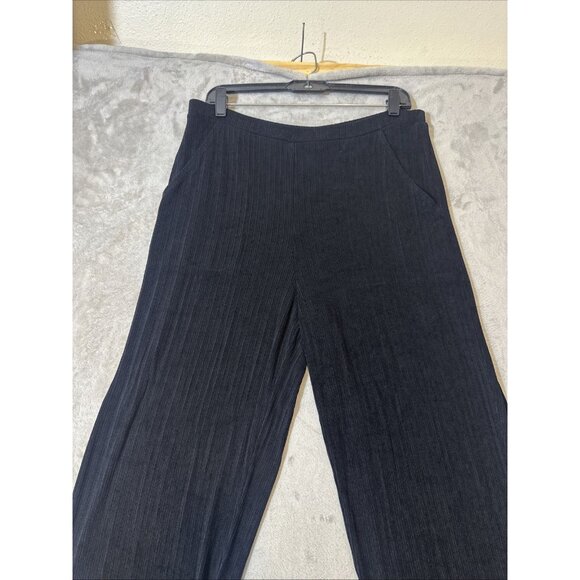 Chico’s Travelers Pants Women’s 3 XL 16 18 Black Ribbed Pull On Pockets Stretch - Picture 5 of 11